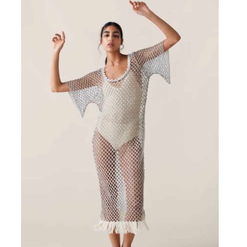 Metallic crochet cover up - worn once